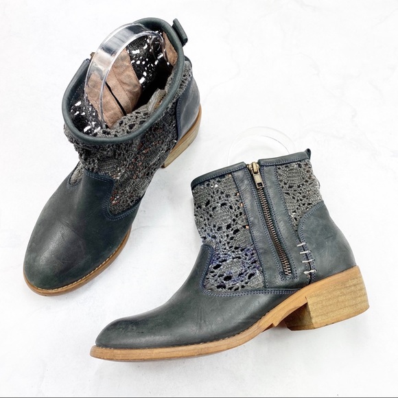 [Musse & Cloud] Leather Western-Style Ankle Boots - Picture 4 of 6